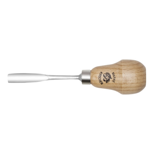 Kirschen Kerbschnitzbeitel mit Birnenheft gekröpft, tiefe Höhlung