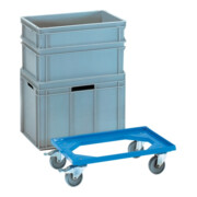 Kistenroller L610xB410mm Kunststoffrahmen blau Trgf. 250kg TPE-Räder FETRA