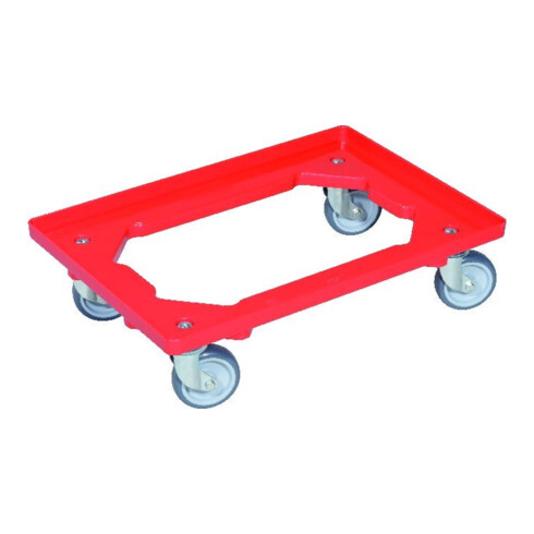 Kistenroller Trgf.250kg Gummi-Bereifung L605xB405mm Ku.rot ALLIT