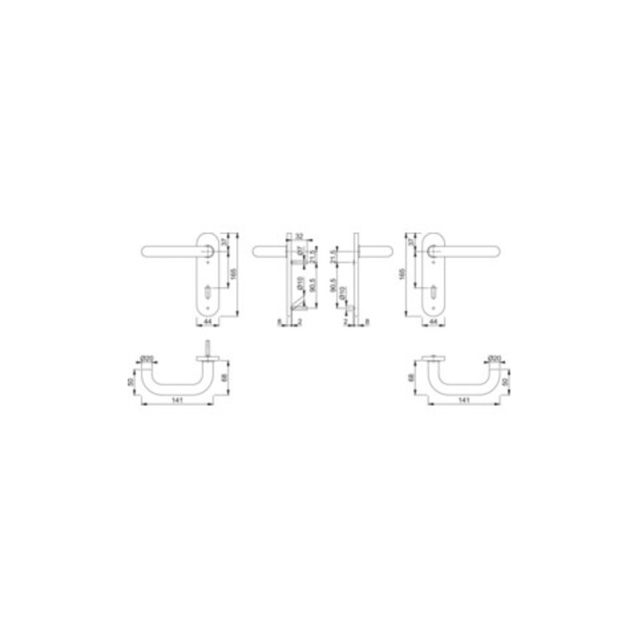 Kit béquille Hoppe Paris E138Z/353K VA F69 VA F69 Kit béquille OB