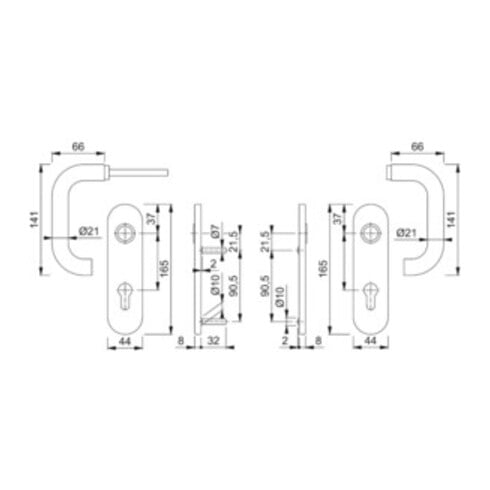Kit béquille Hoppe Paris E138Z/353K VA F69 VA F69 PZ béquille Paris