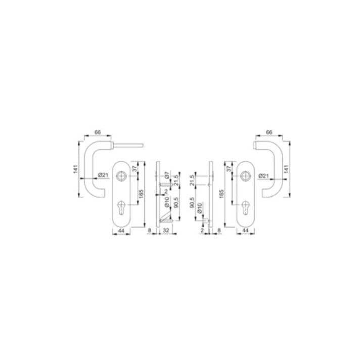 Kit béquille Hoppe Paris E138Z/353K VA F69 VA F69 PZ béquille Paris