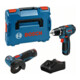 Kit Combo Bosch avec 2 outils 12V : GSR 12V-15+ GWS 12V-76 +2x2.0Ah + GAL 12V-40 (L)-1