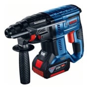 Bosch Kit combo set 18 V: trapano avvitatore a batteria GSR 18 V-28 + martello perforatore a batteria GBH 18 V-21 + smerigliatrice angolare a batteria GWS 18 V-LI + 2x GBA 5,0 Ah, GAL, borsa portautensili-4