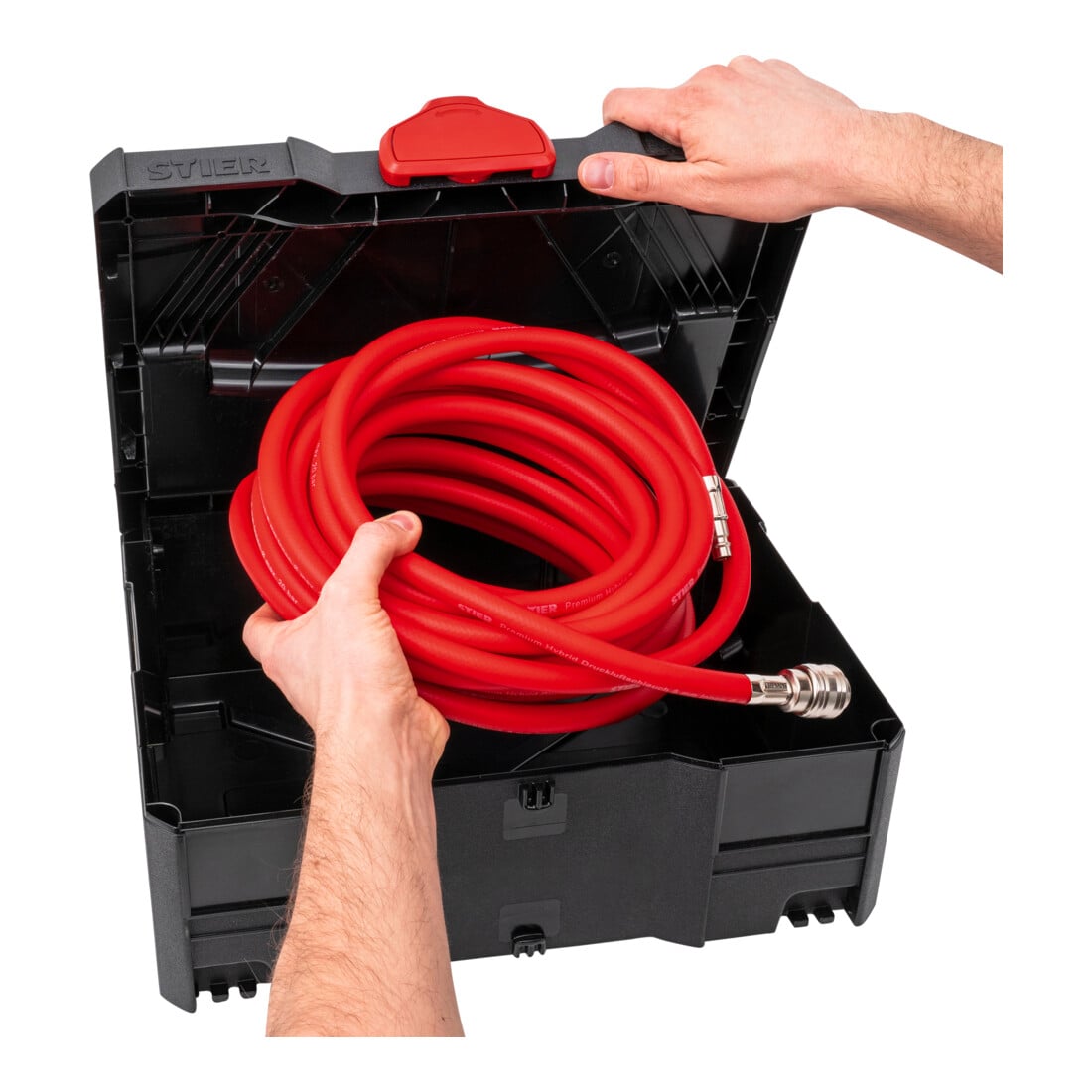 Kit compresseur-Systainer® STIER avec Systainer II T-Loc, planche à roulettes + cloueuse pneumatique, 6 pièces