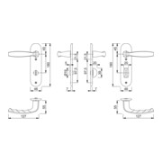 Kit de béquilles Hoppe NY 1810/273KP Alu.F1 Bad SK/OL kit de béquilles-4