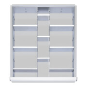 Kit de compartimentage STIER pour tiroirs avec hauteur de façade de 120-150mm, 2x9 parois de séparation