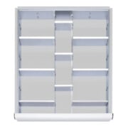 Kit de compartimentage STIER pour tiroirs avec hauteur de façade de 60-90 mm, 2x9 parois de séparation