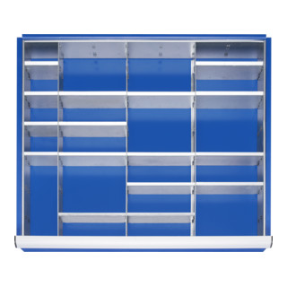 Kit de compartimentation Rau tiroir-XL H 120-150mm 3 séparations + 16 parois enfichables