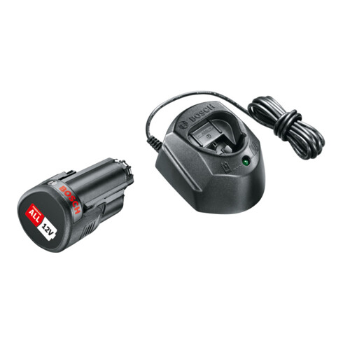 Kit de démarrage à batterie Bosch : 1 x PBA 12 Volt, 1,5 Ah O-A et GAL 1210 CV