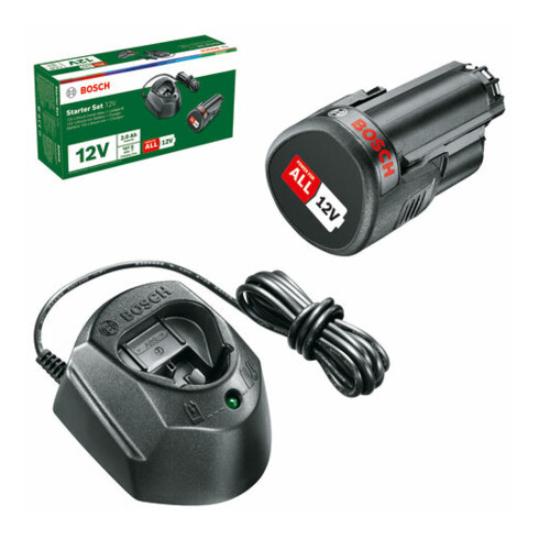 Kit de démarrage à batterie Bosch : 1 x PBA 12 Volt, 1,5 Ah O-A et GAL 1210 CV