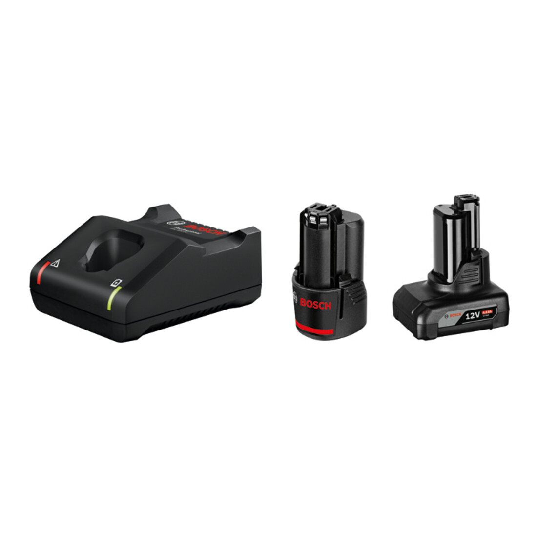 Kit de démarrage batterie Bosch : 1 x GBA 12 Volt 2,0 Ah 1 x GBA 12 Volt 4,0 Ah GAL 12V-40