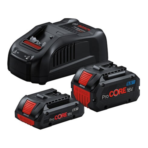 Kit de démarrage Bosch 1 x ProCORE18V 4.0Ah + 1 x ProCORE18V 5.5Ah + GAL 1880 CV
