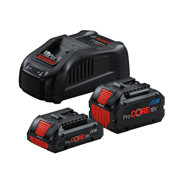 Kit de démarrage Bosch 1 x ProCORE18V 4.0Ah + 1 x ProCORE18V 5.5Ah + GAL 1880 CV