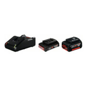 Kit de démarrage Bosch : 1x GBA 18V 2,0Ah + 1x GBA 18V 4,0Ah + GAL 18V-40-5