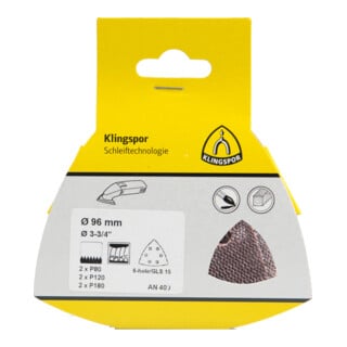 Kit de disques à grille/triangles Klingspor AN 400, 96 mm