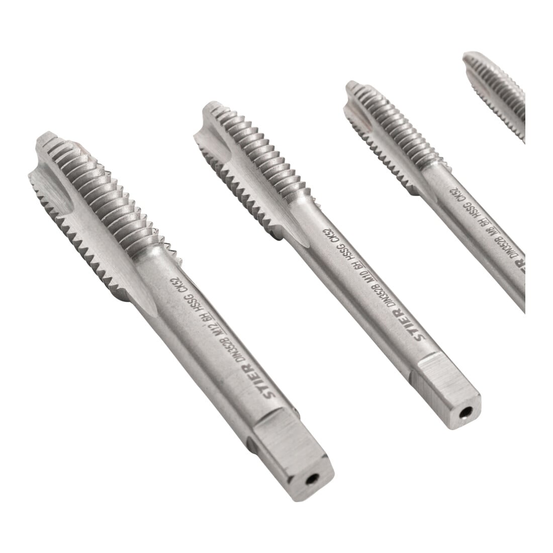 Kit de filetage STIER, 15 pièces, M3-M12, type B, HSS-G