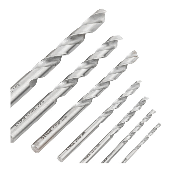 Kit de filetage STIER, 15 pièces, M3-M12, type B, HSS-G