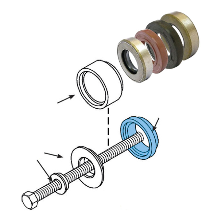 Kit de montage outils bagues d'étanchéité universelles et système S.P.I, 24 pcs.