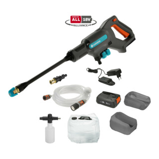 Kit de nettoyage moyenne pression sans fil AquaClean 24/18V P4A Premium Ready-To-Use GARDENA