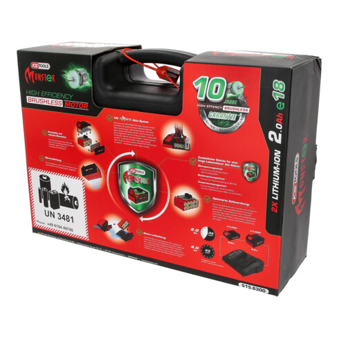 Kit de perceuse-visseuse à percussion sans fil et sans balais KS Tools eMONSTER 4 pcs