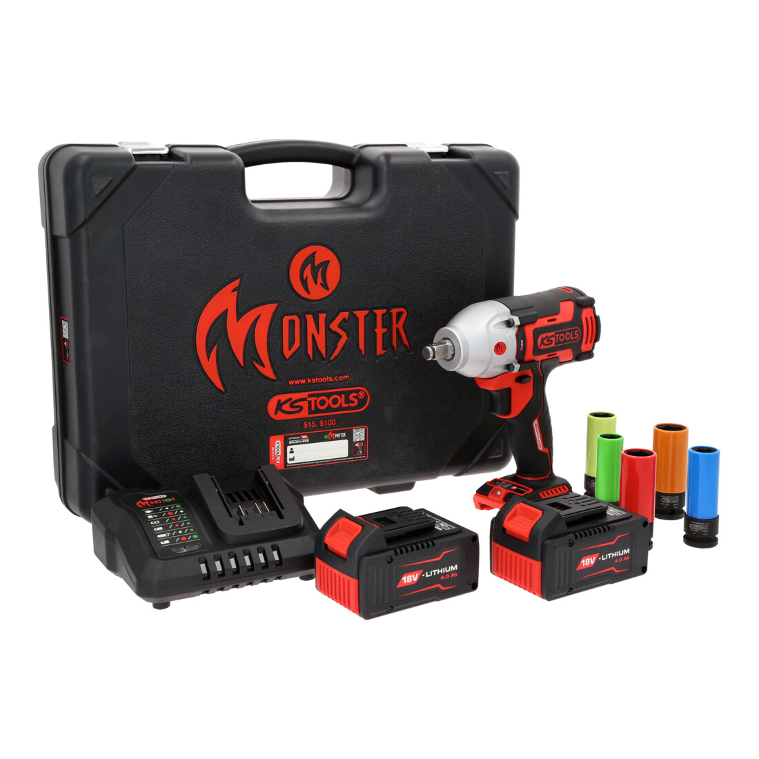 Kit de perceuse-visseuse à percussion sans fil et sans balais KS Tools eMONSTER 9 pcs