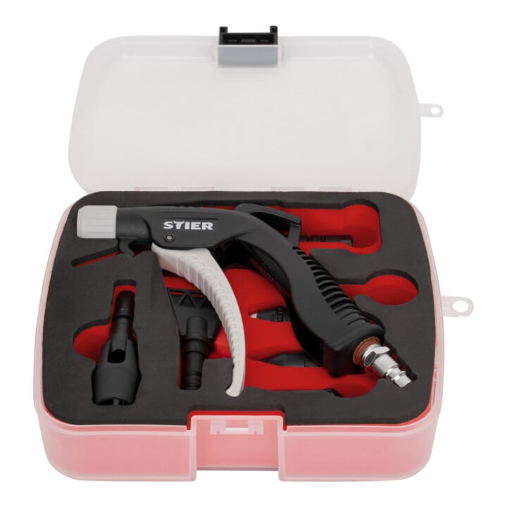 Kit de pistolet de soufflage STIER APM-8 avec un jeu de buses, 8 pièces