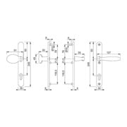 Kit de changement de porte profilée Hoppe New York 76G 92 aluminium épaisseur de porte 57-62 mm-4