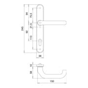 Kit de porte profilée Kronos 1300/0035 VA EST PZ-4