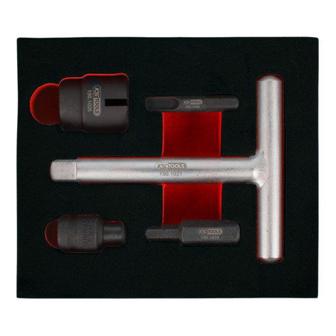 Kit de profilés spéciaux 1/4"+3/8" de service à huile pour les vis en plastique d’évacuation de l’huile, 5 pcs.