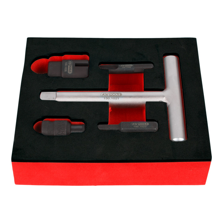 Kit de profilés spéciaux 1/4"+3/8" de service à huile pour les vis en plastique d’évacuation de l’huile, 5 pcs.