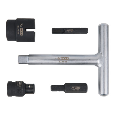 Kit de profilés spéciaux 1/4"+3/8" de service à huile pour les vis en plastique d’évacuation de l’huile, 5 pcs.