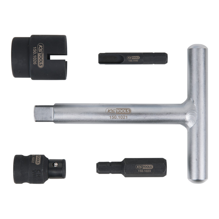 Kit de profilés spéciaux 1/4"+3/8" de service à huile pour les vis en plastique d’évacuation de l’huile, 5 pcs.