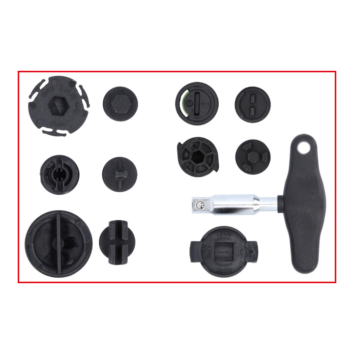 Kit de profilés spéciaux 3/8" de service à huile KS Tools pour les vis en plastique d’évacuation de l’huile, 6 pcs
