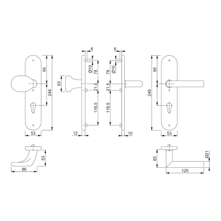 Kit de protection Hoppe Ams.E86G/3331/3310/1400Z VA F69 72mm 42-47mm