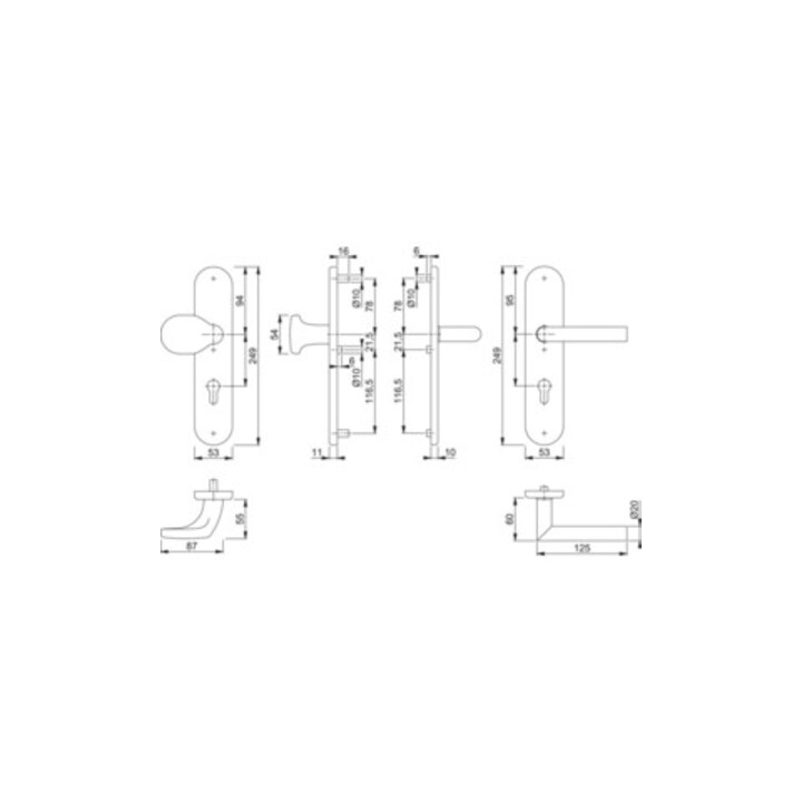 Kit de protection Hoppe Ams.E86G/3331/3310/1400Z VA F69 92mm 67-72mm
