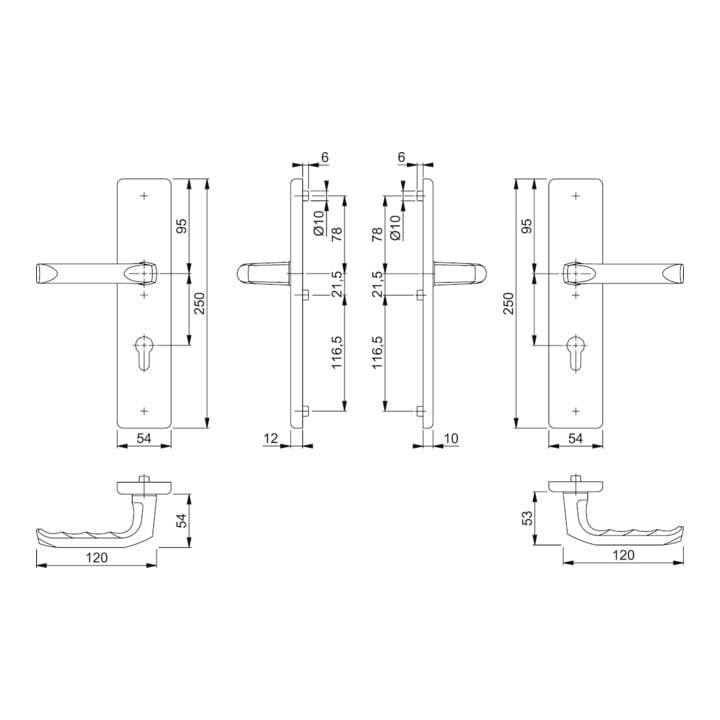 Kit de protection Hoppe London 113/2221/2210 Alu.F1 72mm 42-47mm