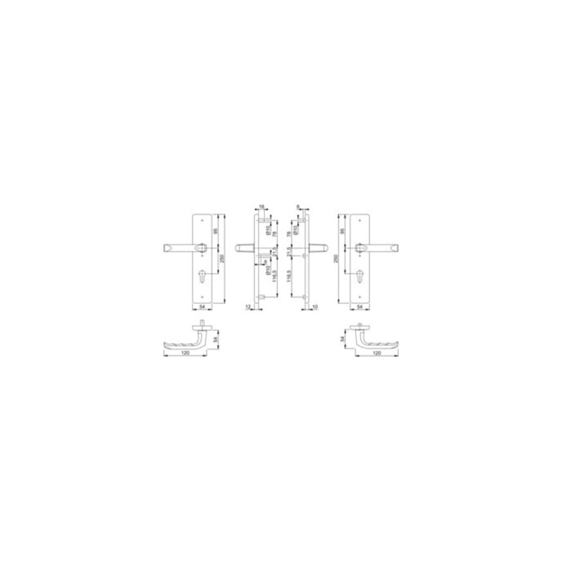 Kit de protection Hoppe London 113/2221/2210 Alu.F4 92mm 67-72mm
