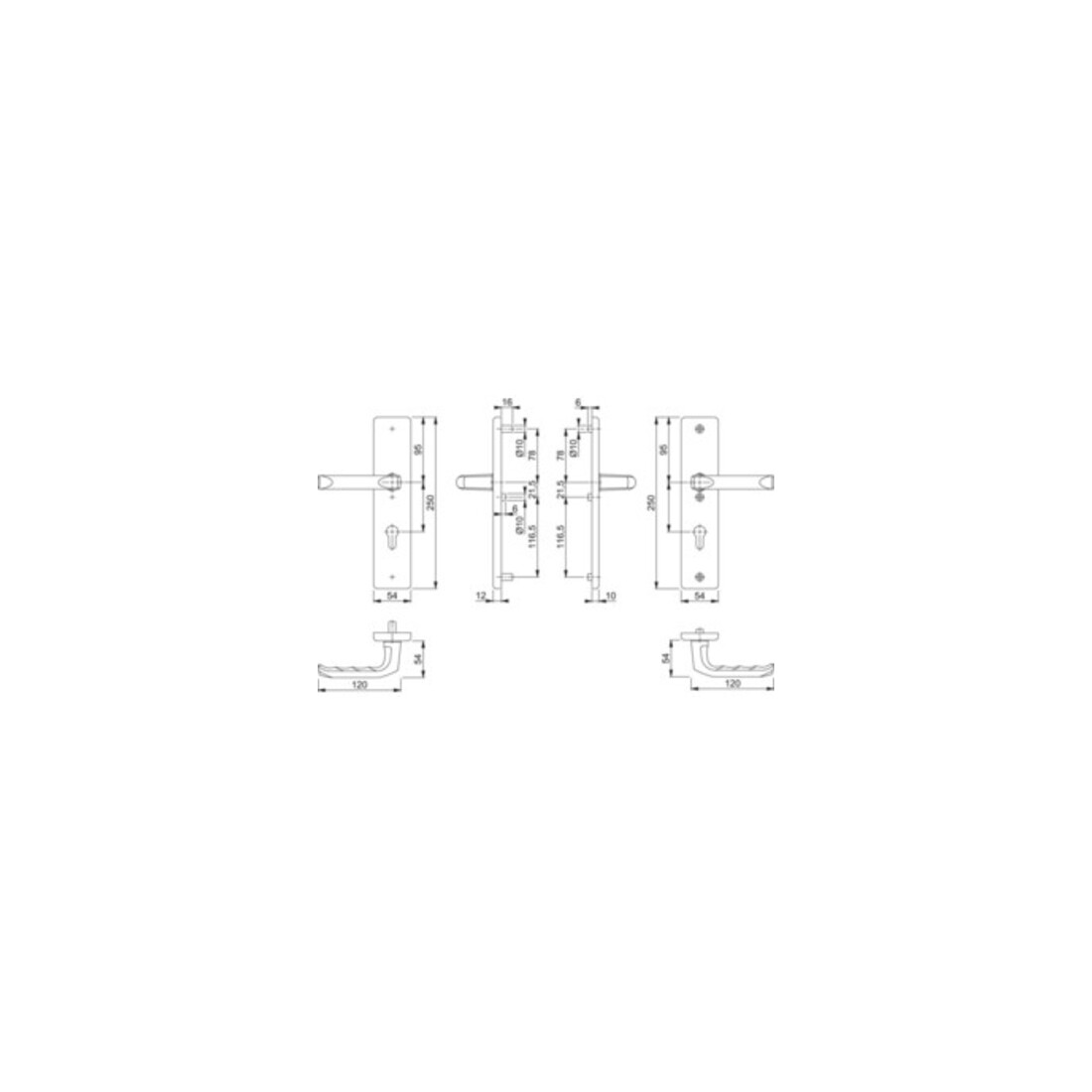 Kit de protection Hoppe London 113/2221/2410 Alu.F1 72mm 41-46mm