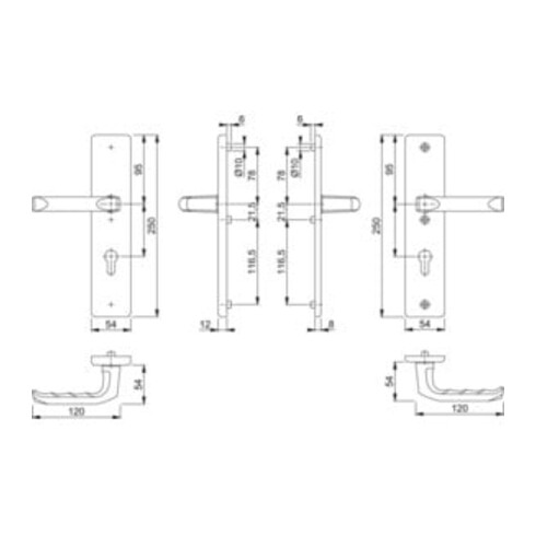Kit de protection Hoppe London 113/2221A/2440 Alu. F1 92mm 67-72mm