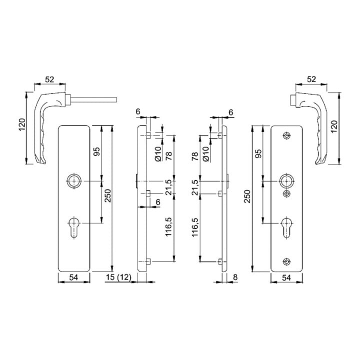 Kit de protection Hoppe London 113/2221A/2440 Alu.F4 92mm 67-72mm