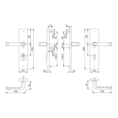 Kit de protection Hoppe London 113/2222ZA/2210 Alu.F1 72mm 42-47mm