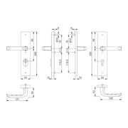 Kit de protection Hoppe London 113/2222ZA/2210 Alu.F1 72mm 42-47mm-5