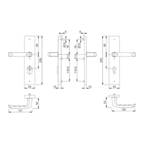 Kit de protection Hoppe London 113/2222ZA/2210 Alu.F2 72mm 42-47mm