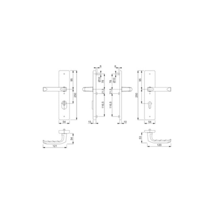 Kit de protection Hoppe London 113/2222ZA/2210 Alu.F2 72mm 42-47mm