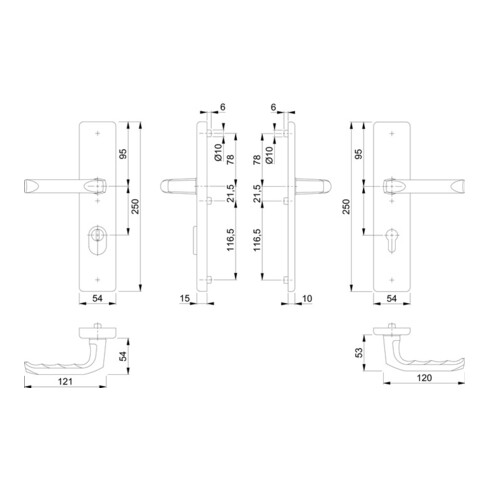 Kit de protection Hoppe London 113/2222ZA/2210 Alu.F2 72mm 42-47mm