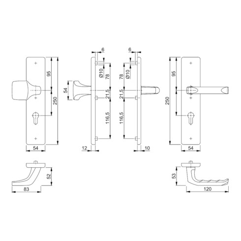 Kit de protection Hoppe London 61G/2221/2210/113 Alu.F1 92mm 67-72mm