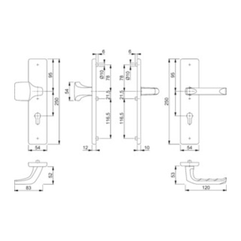 Kit de protection Hoppe London 61G/2221/2210/113 Alu.F1 92mm 67-72mm