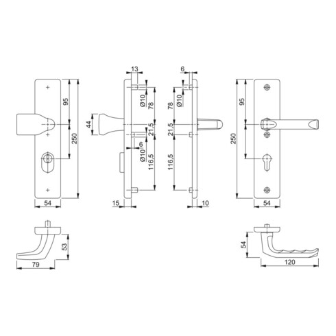 Kit de protection Hoppe London 78G/2222ZA/2410/113 Alu.F1 72mm 41-46mm