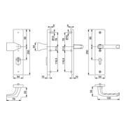 Kit de protection Hoppe London 78G/2222ZA/2410/113 Alu.F2 72mm 41-46mm-4